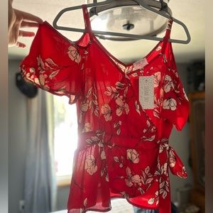 Cold Shoulder Floral Top